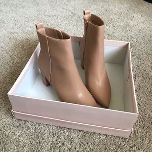 Nude Heel Ankle Boots